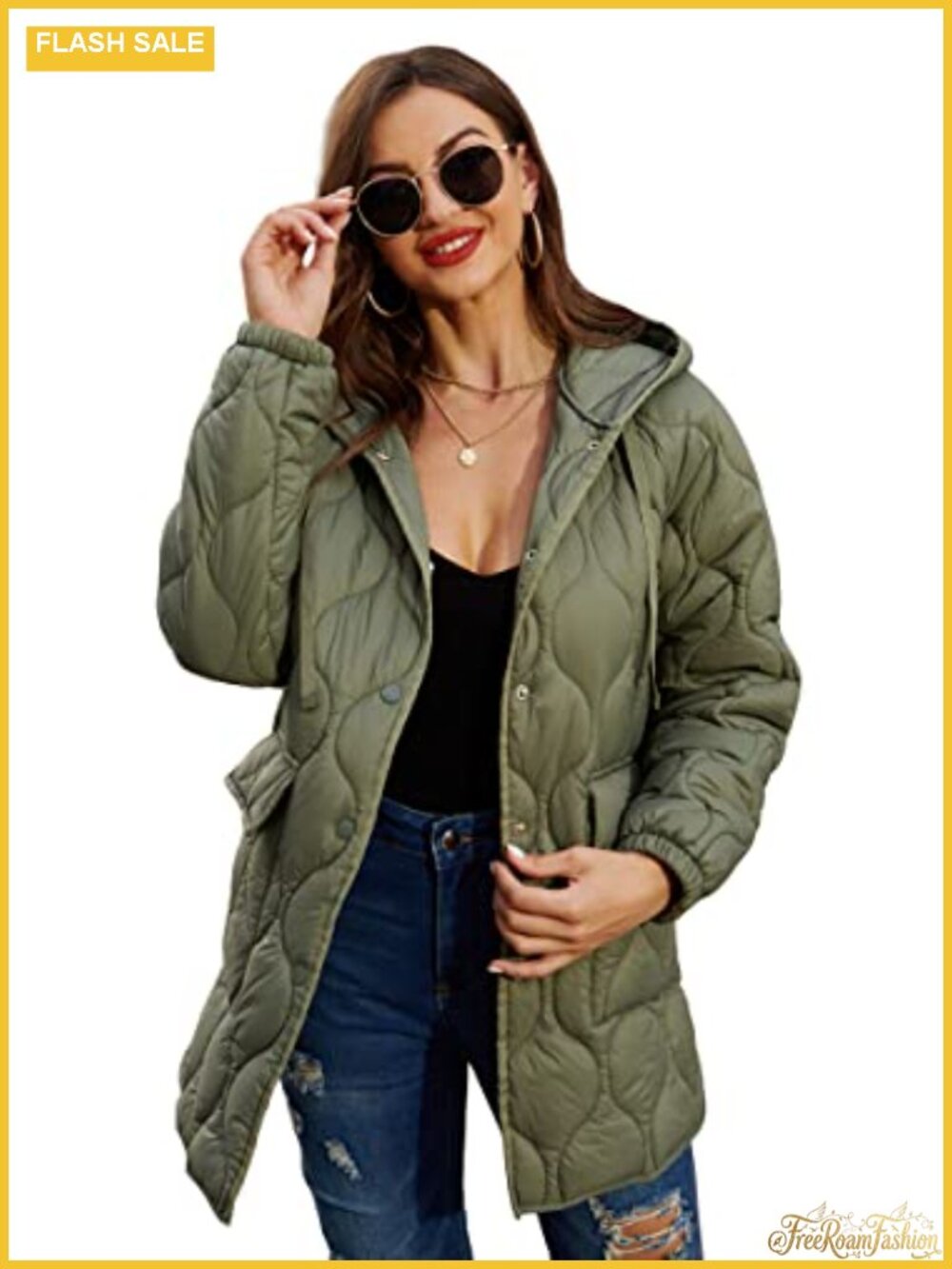 Quilted Puffer Jacket Hooded Lightweight Packable Women's